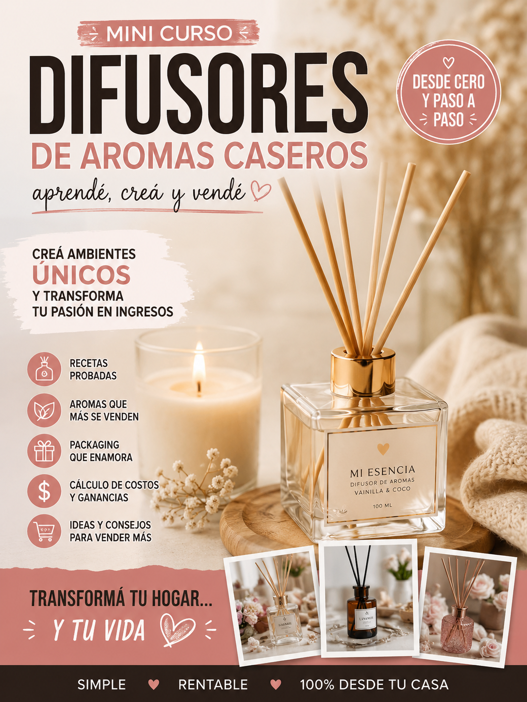 Mini Curso Difusores de Aromas Caseros