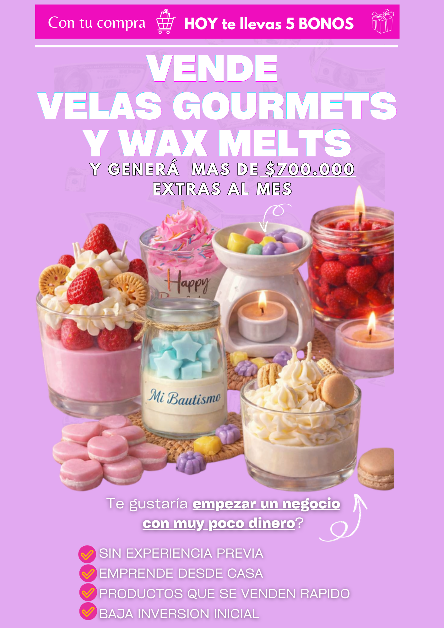 VENDE VELAS GOURMETS Y WAX MELTS